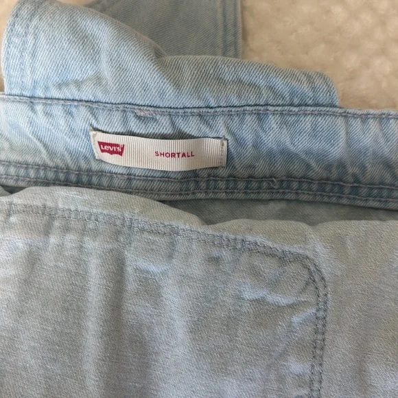 Levi's LITTLE GIRLS DENIM SHORTALLS Blue Denim Overalls with Colorful Straps - Picture 10 of 11